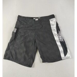 MMA Elite Shorts Mens Large Black White MMA Training Fight Athletic Martial Arts